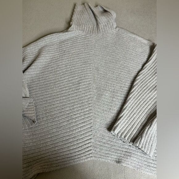 ANTHROPOLOGIE MOTH Tisbury Turtleneck Mock Neck Sweater Ribbed Gray Size XL - Picture 14 of 16